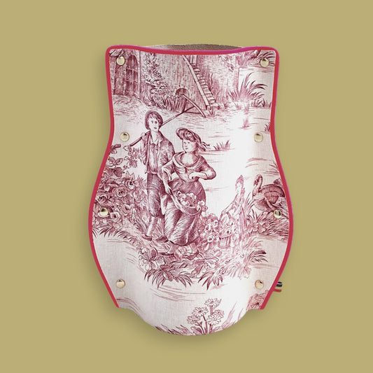 Modèle BOA Vase en toile de Jouy sur cuir