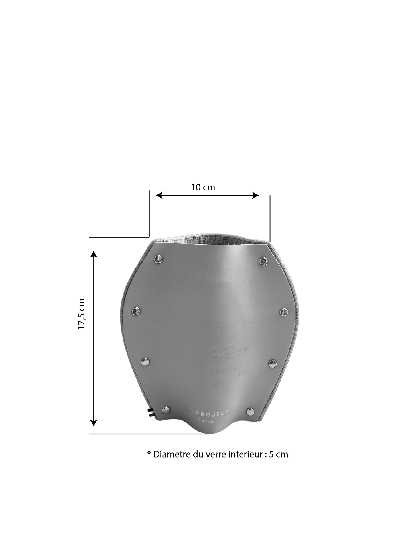 Modèle COBRA Vase en toile de Jouy et cuir