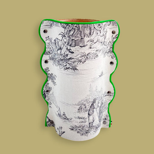 modèle ETTORE Vase toile de Jouy sur cuir