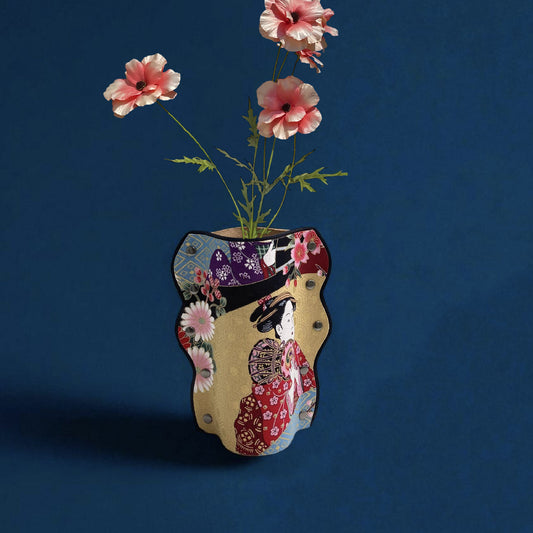 Modèle MINIETTO Vase avec toile kimono plaquée sur cuir