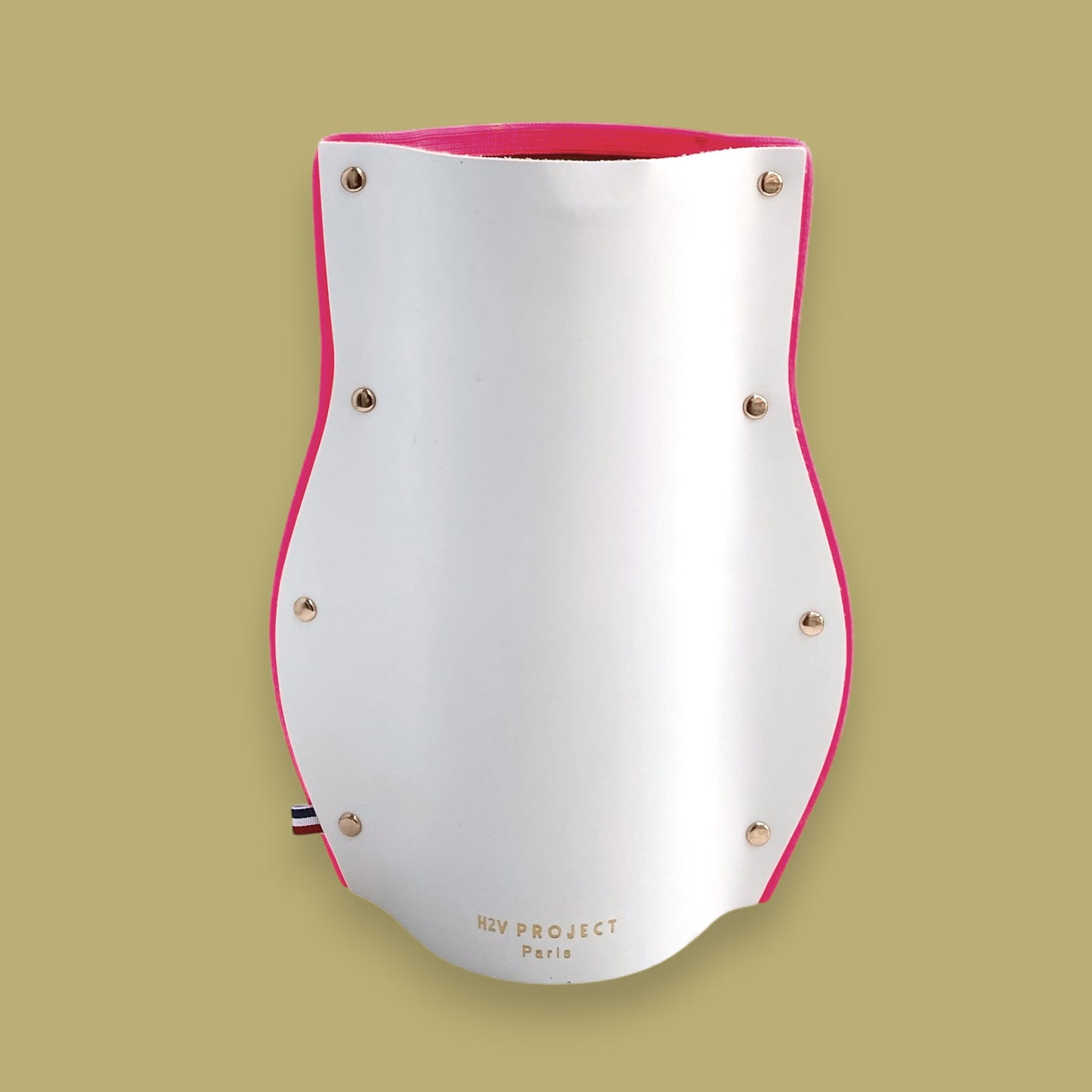 Modèle BOA Vase en toile de Jouy sur cuir