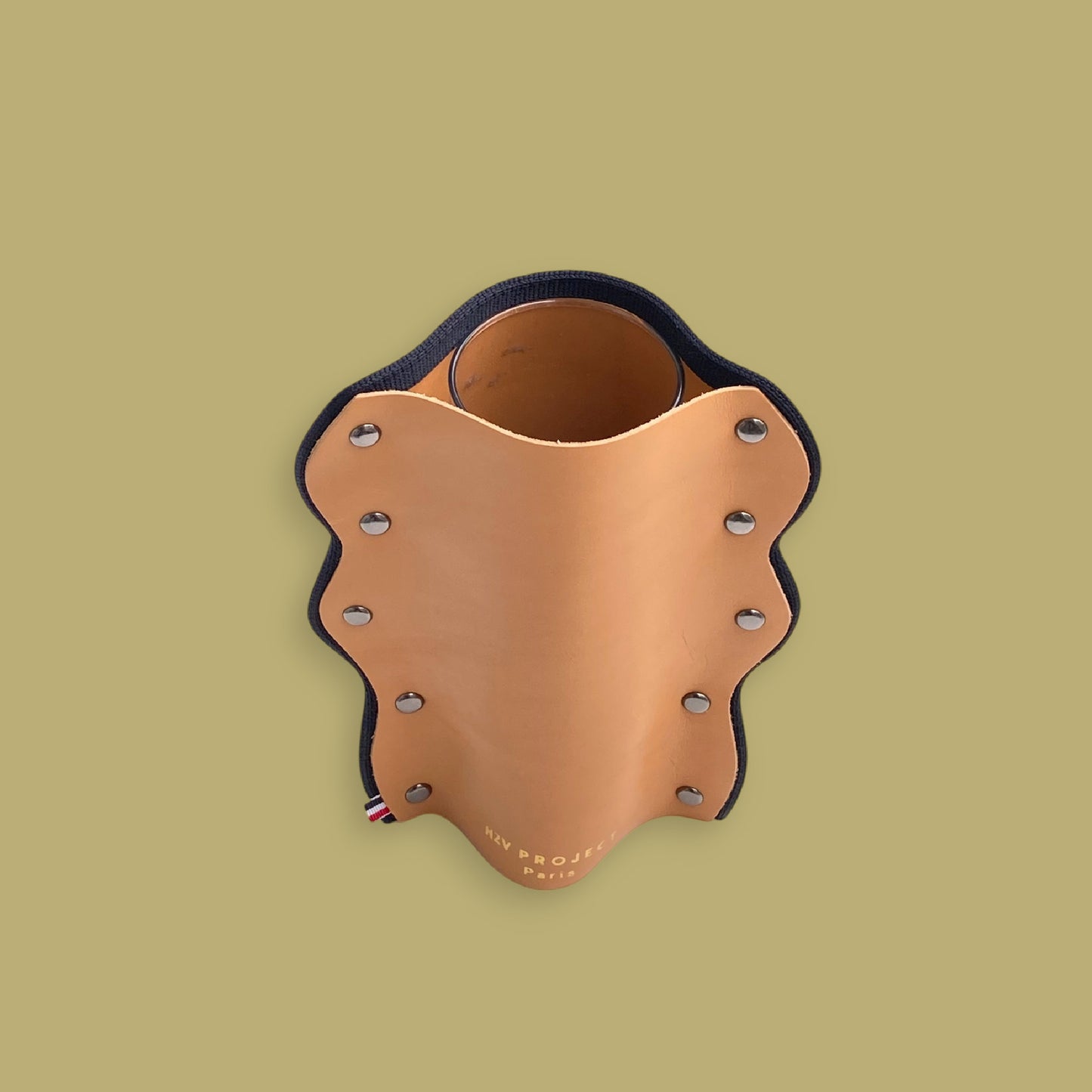 Modèle MINIETTO Vase avec toile kimono plaquée sur cuir