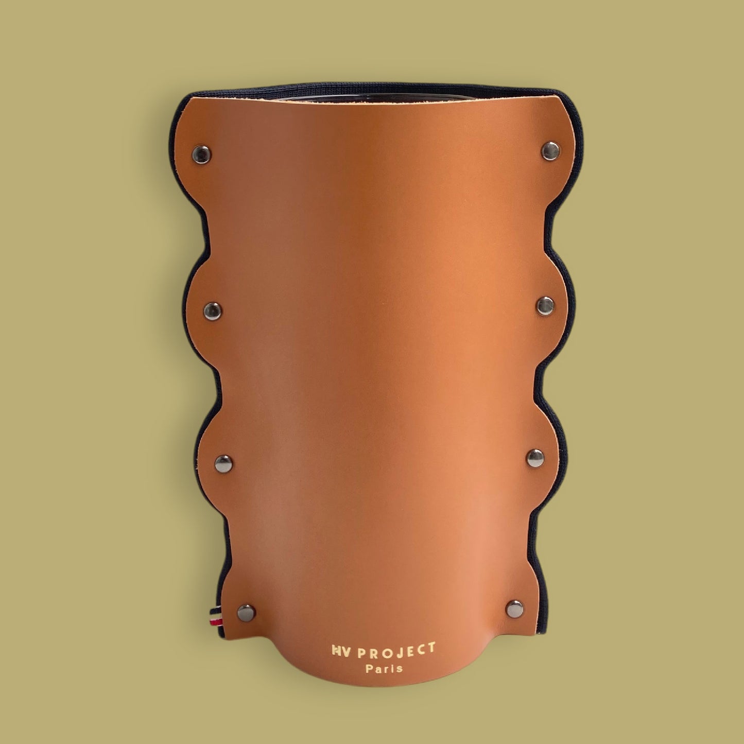 Vase avec toile de Kimono plaquée sur cuir